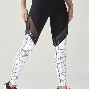 Fabletics mid-rise length leggings, mesh cutouts
